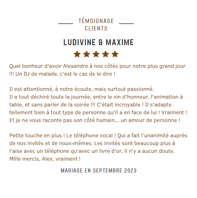 Avis ludivine maxime